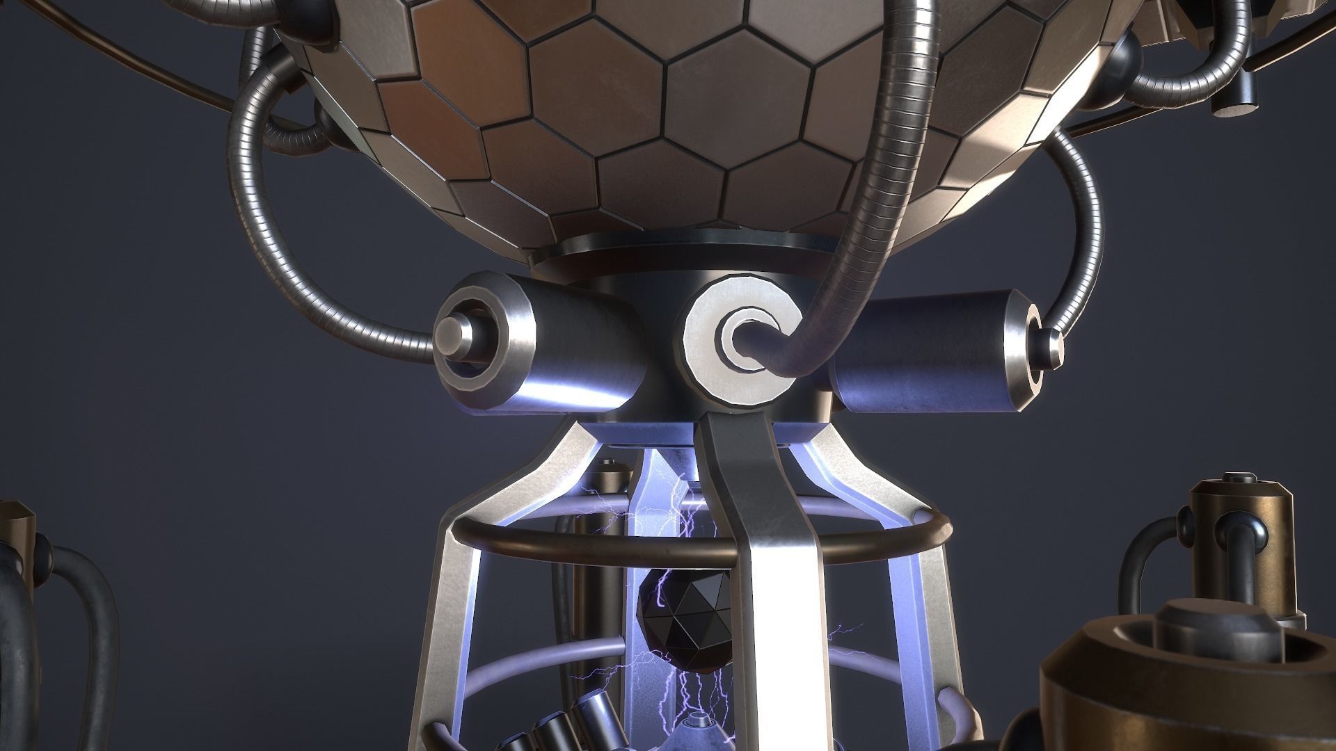 Sci-Fi Reactor Core Low-poly 3D model_9