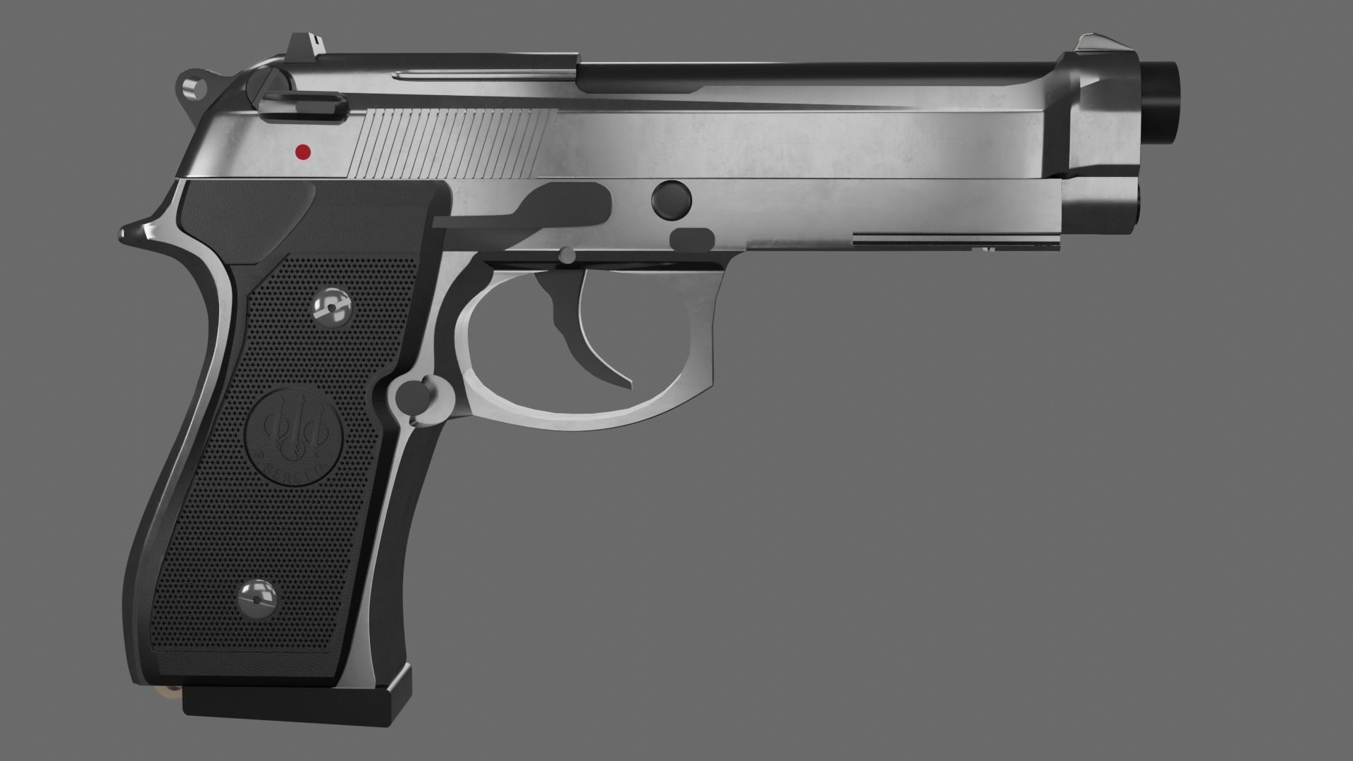 Beretta M9 Model Free 3D model_7