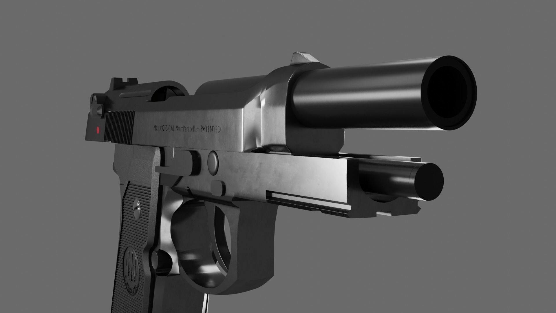 Beretta M9 Model Free 3D model_3