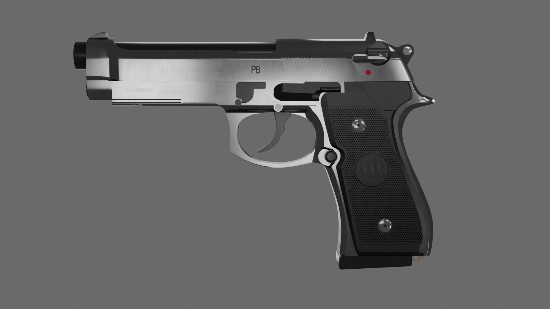Beretta M9 Model Free 3D model_6