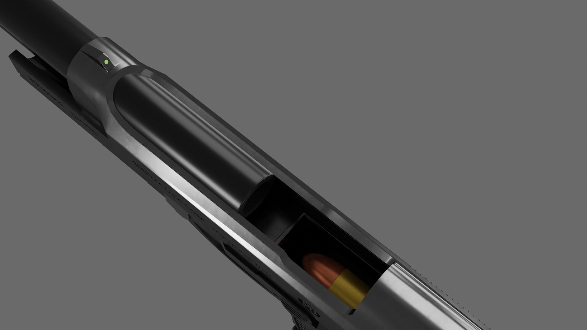 Beretta M9 Model Free 3D model_4