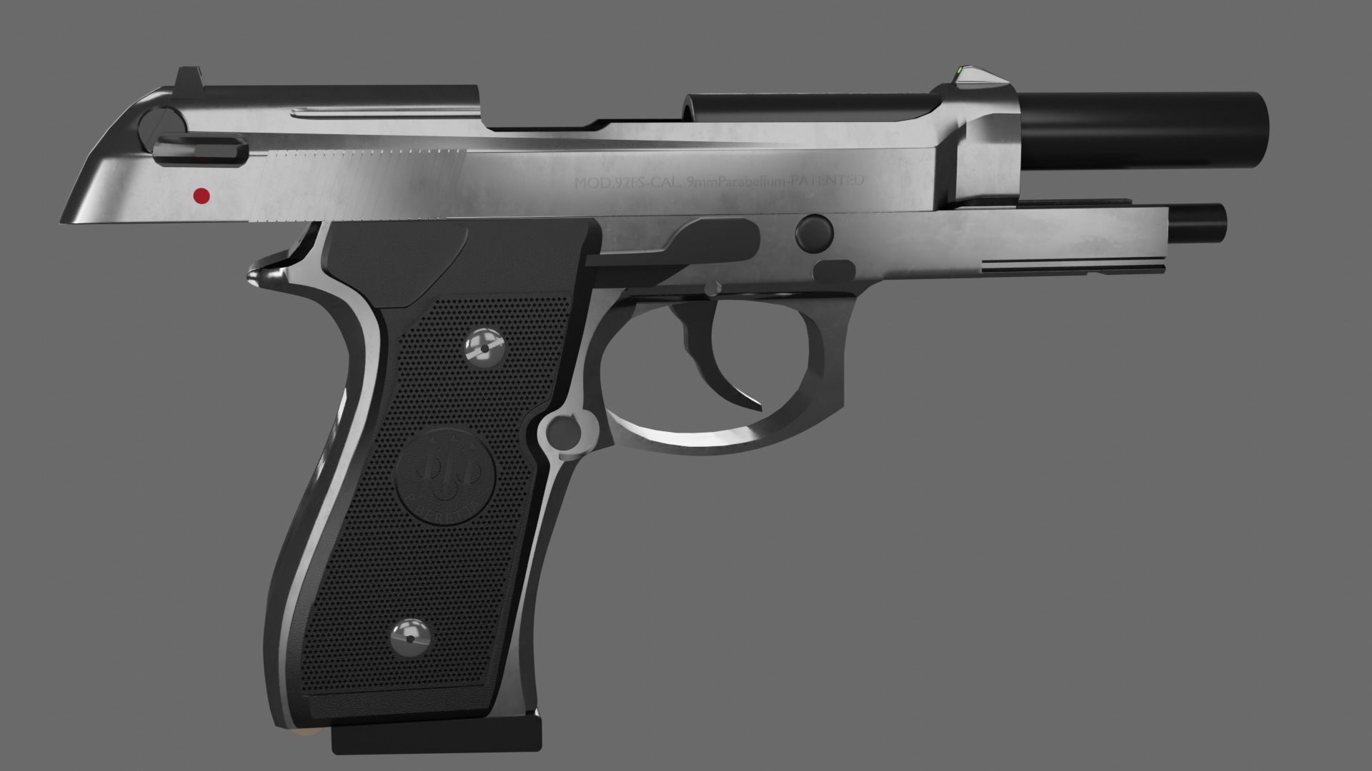 Beretta M9 Model Free 3D model_2