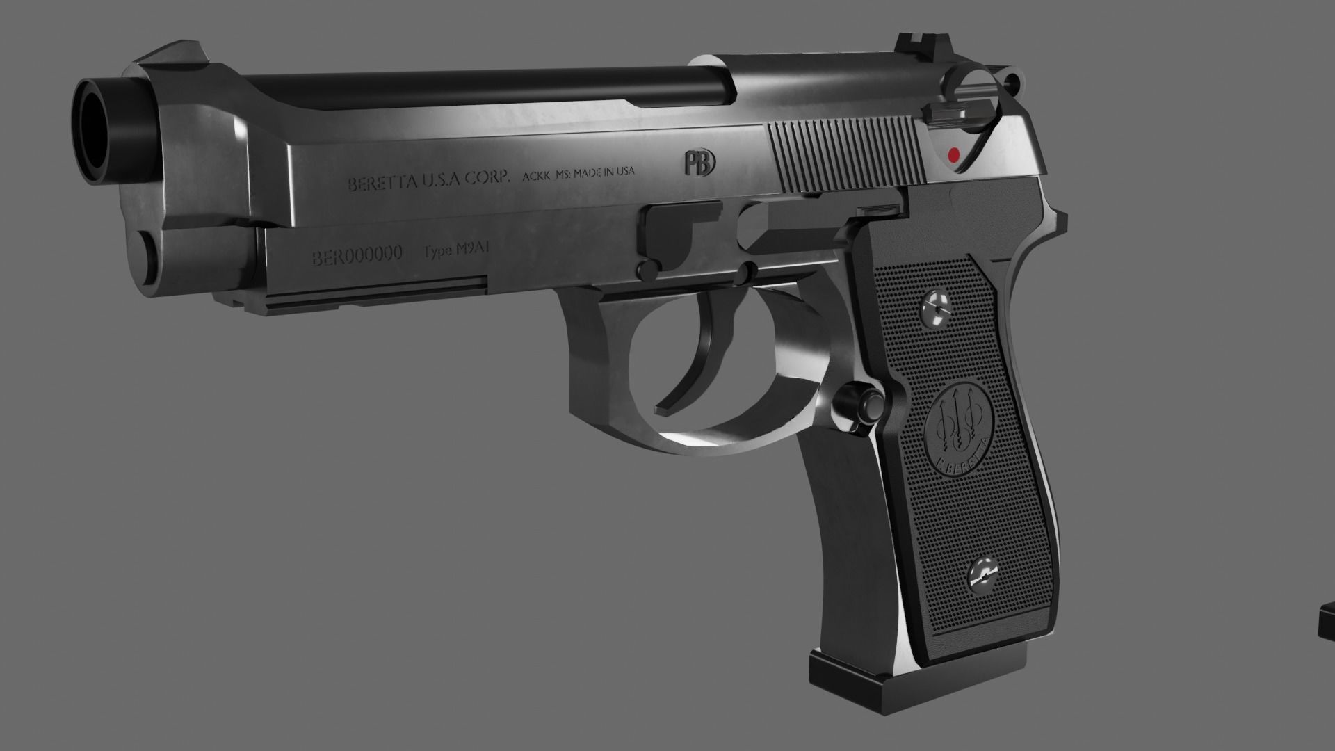Beretta M9 Model Free 3D model_1