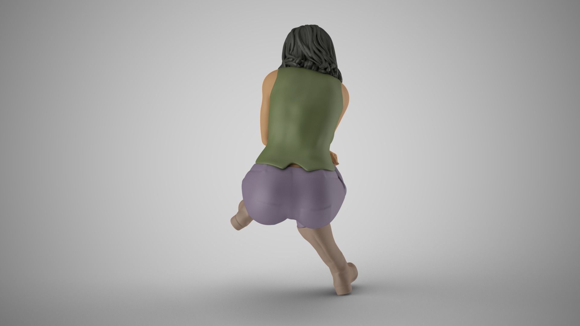 Sitting Woman Thinking 5 3D print model_8