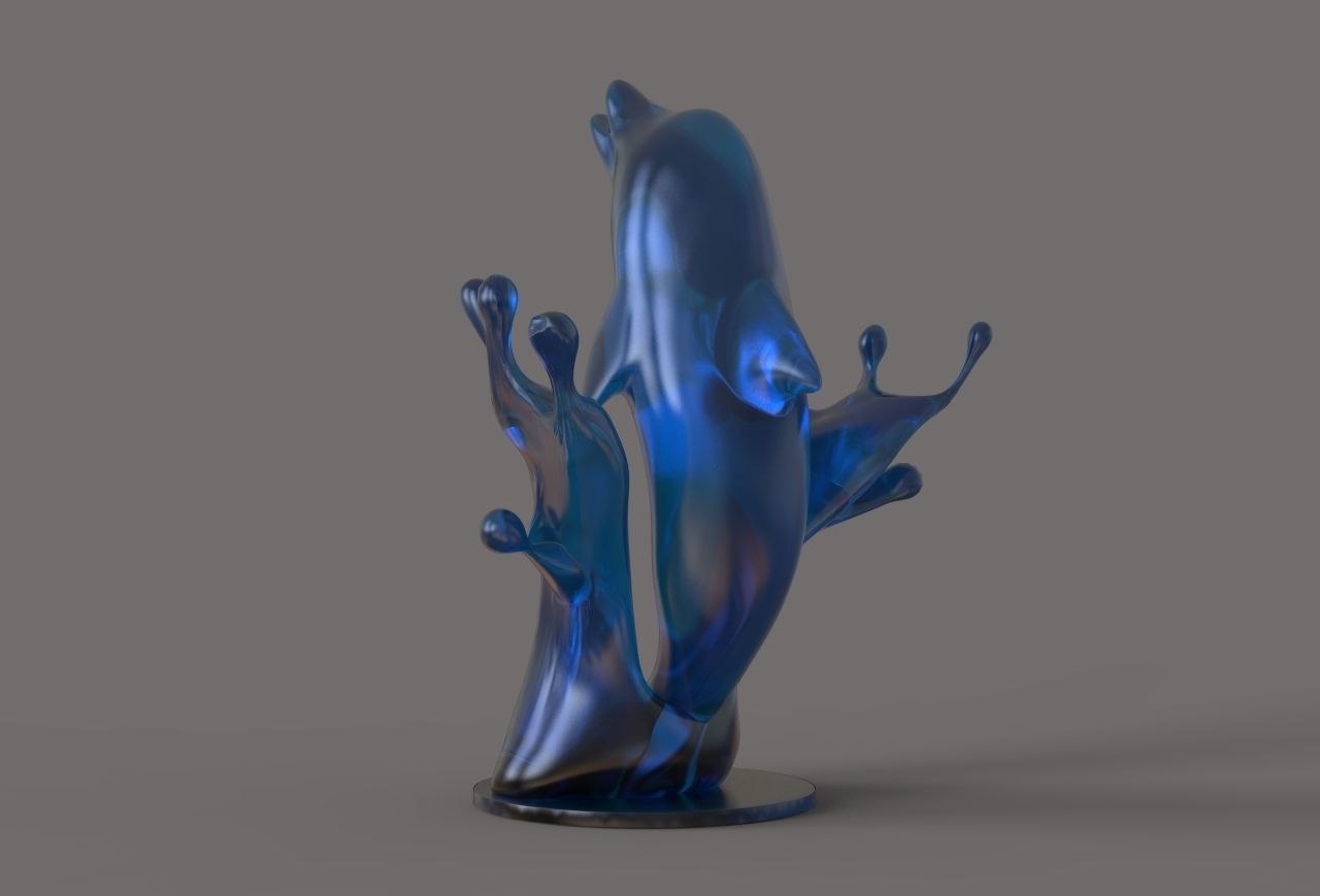 Dolphin Figurine 3D print model_2