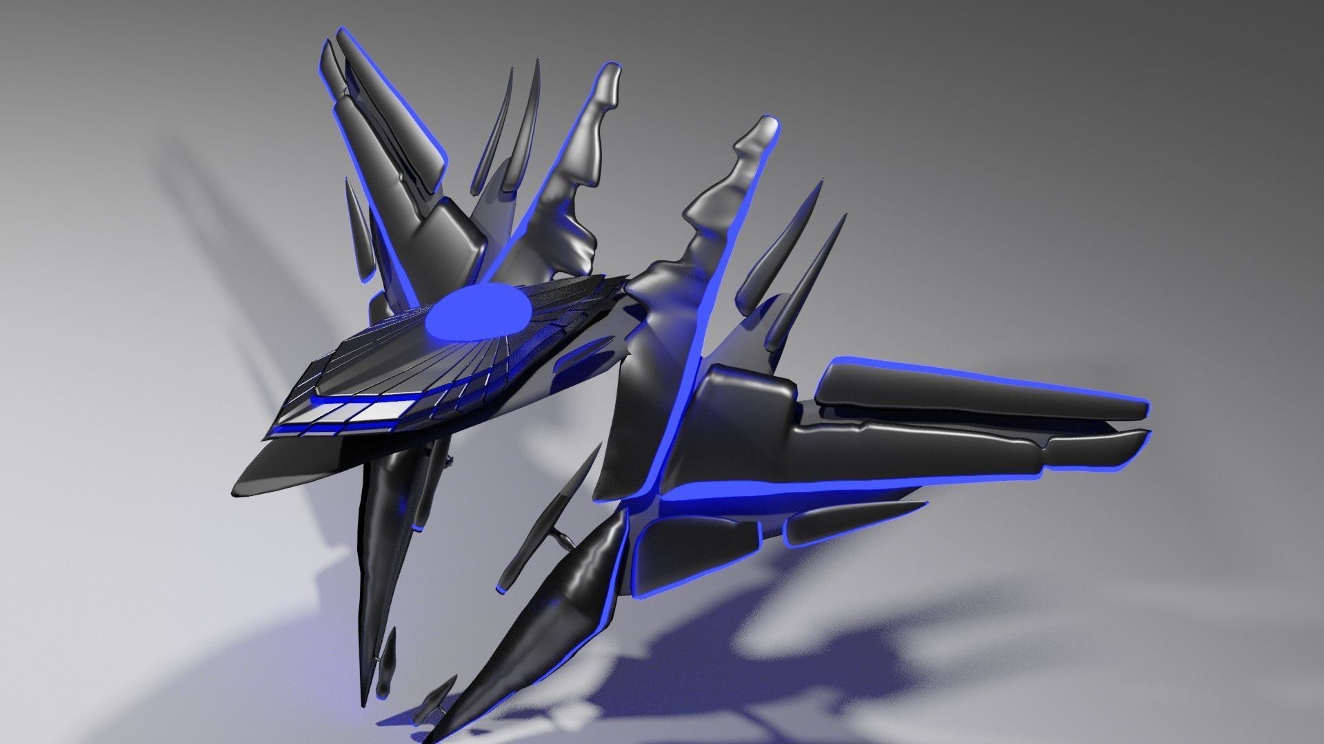 Spaceship spacecraft high quality pbr Low-poly 3D model_4