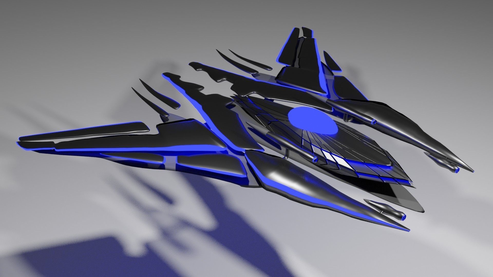 Spaceship spacecraft high quality pbr Low-poly 3D model_7