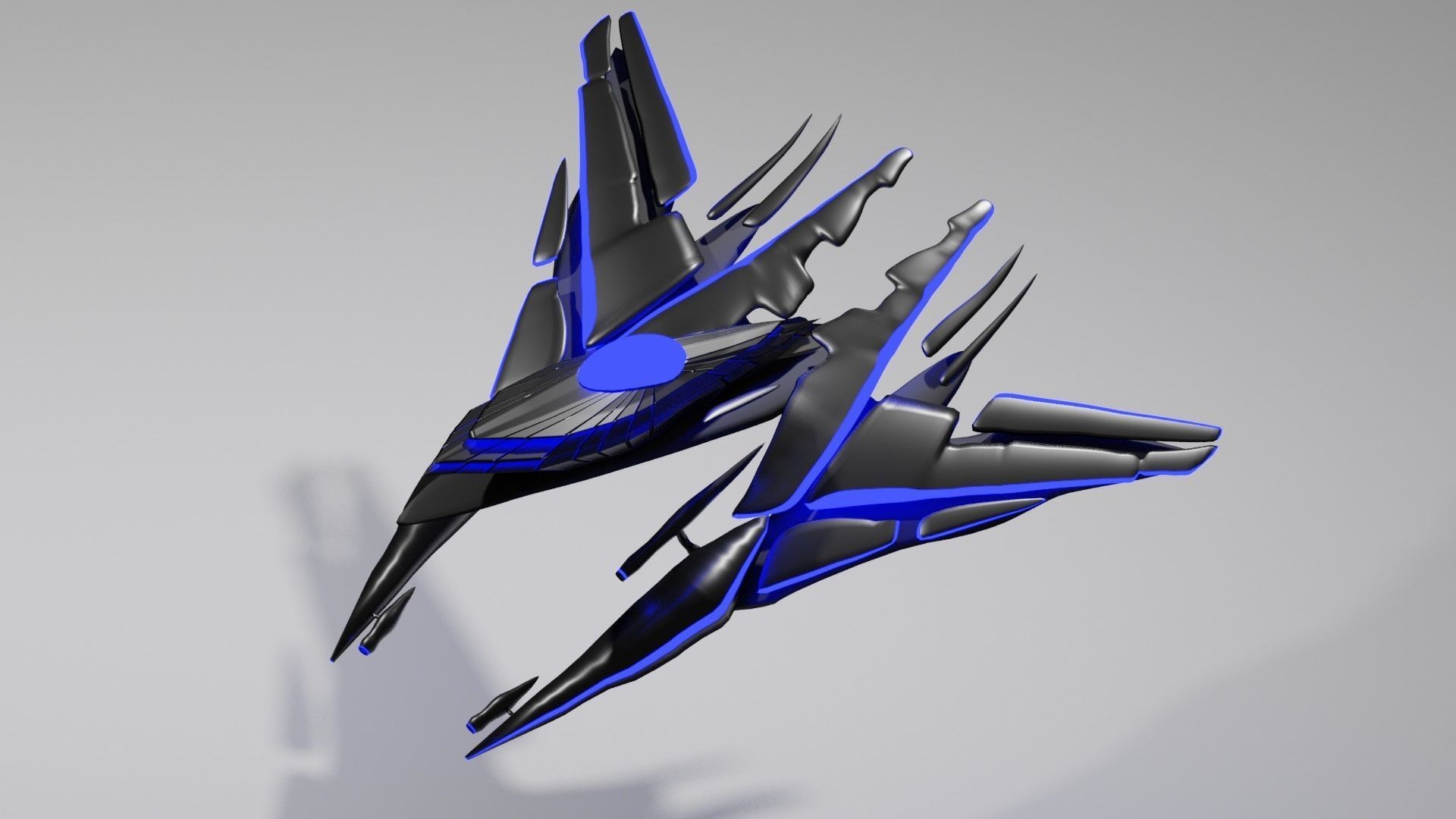 Spaceship spacecraft high quality pbr Low-poly 3D model_10