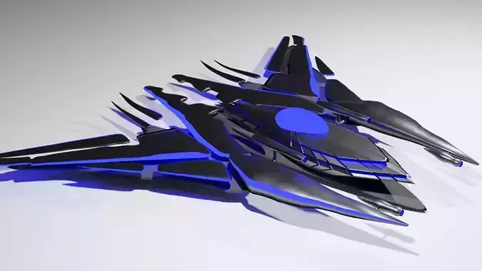 Spaceship spacecraft high quality pbr Low-poly 3D model