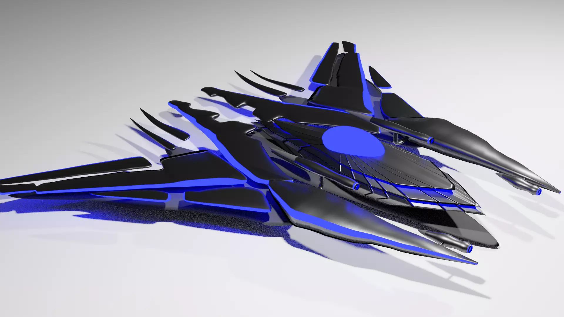 Spaceship spacecraft high quality pbr Low-poly 3D model_0