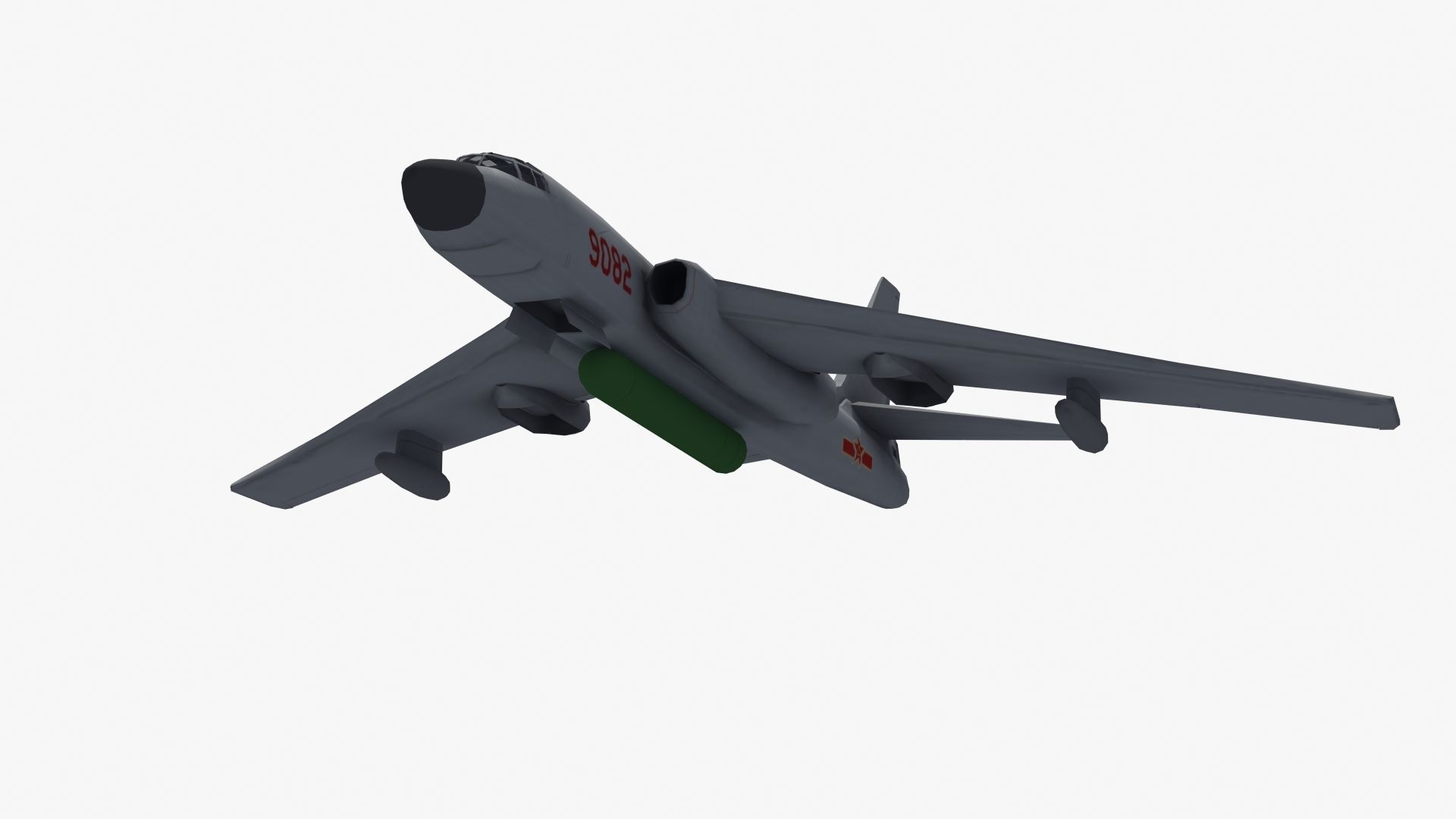 H-6K Bomber Low-poly 3D model_34