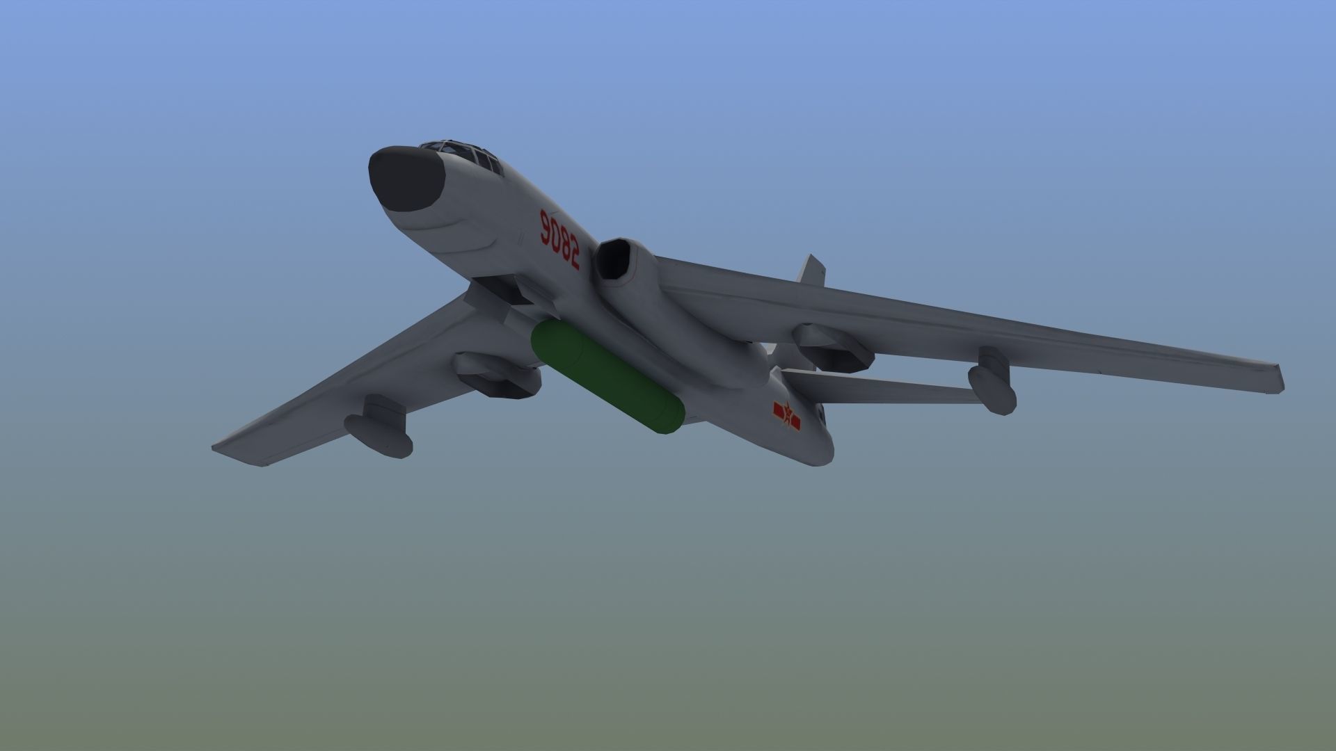 H-6K Bomber Low-poly 3D model_15