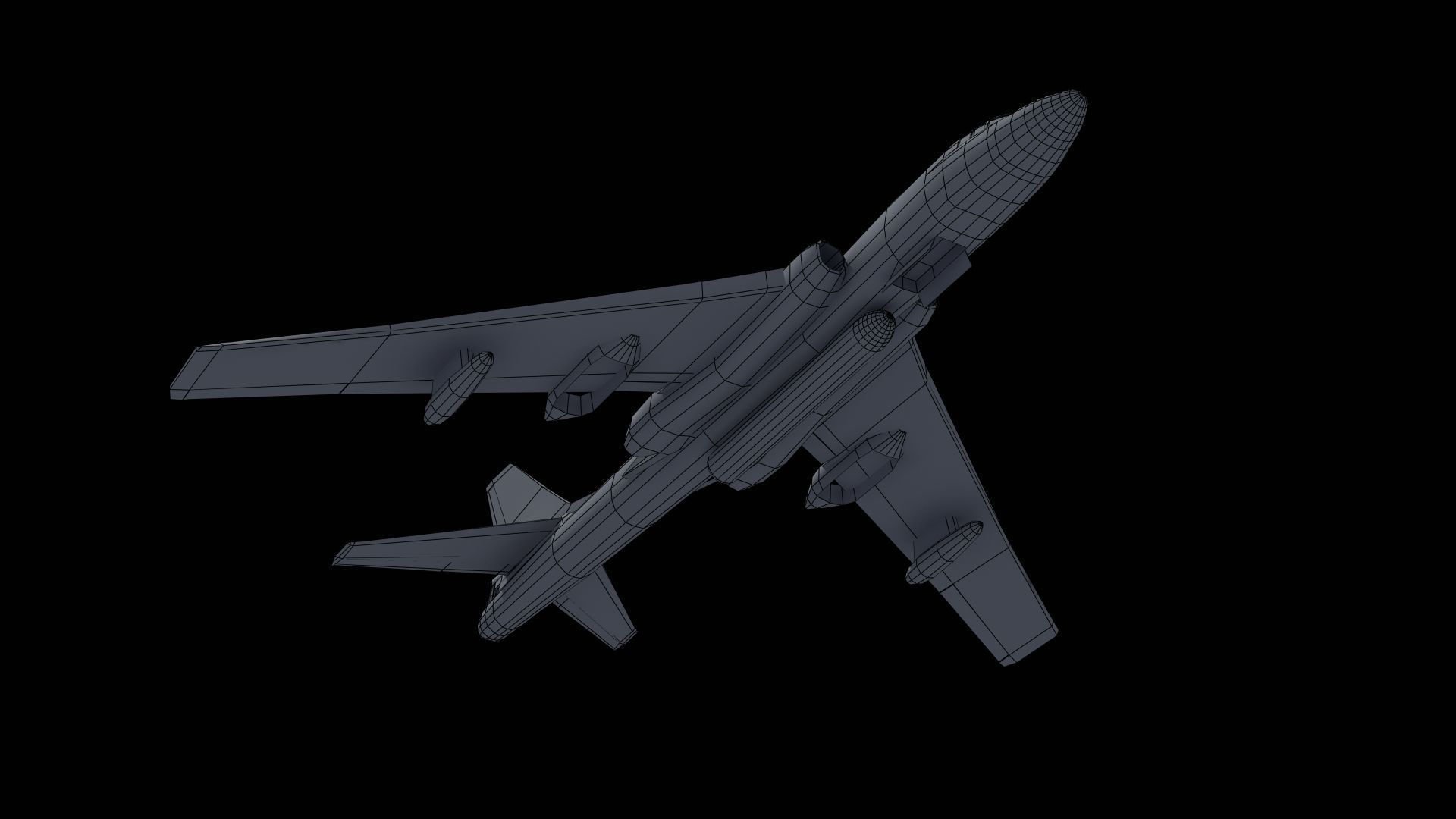 H-6K Bomber Low-poly 3D model_56