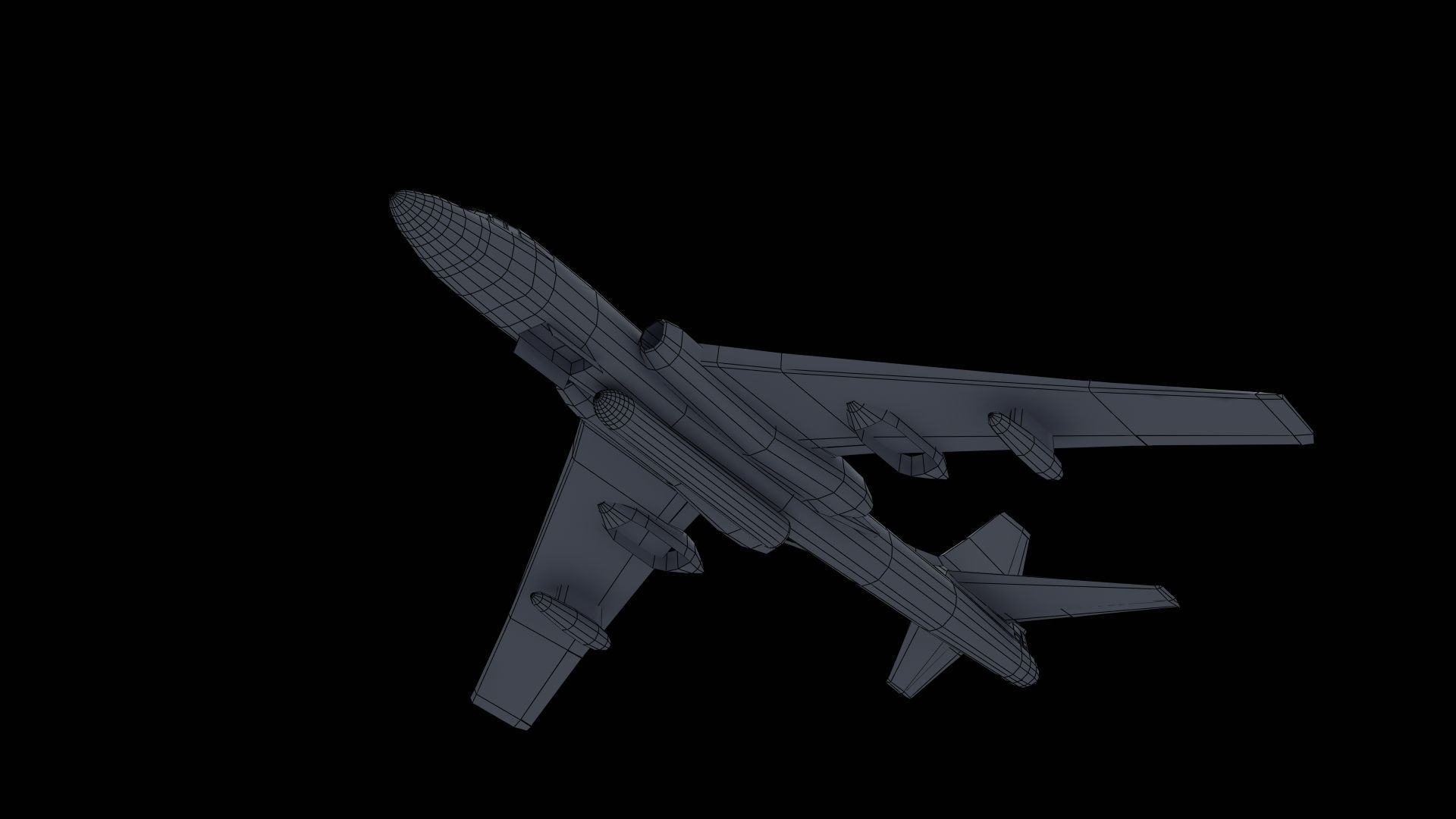 H-6K Bomber Low-poly 3D model_54