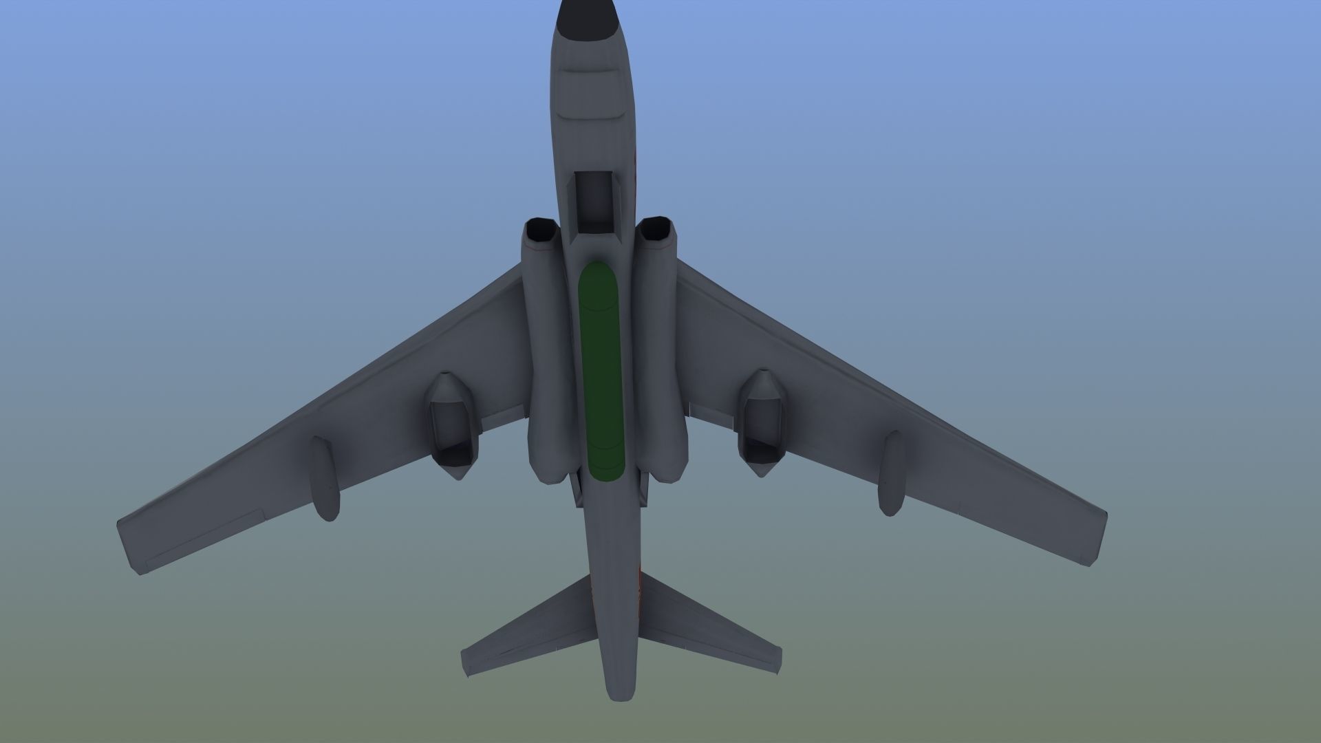 H-6K Bomber Low-poly 3D model_17