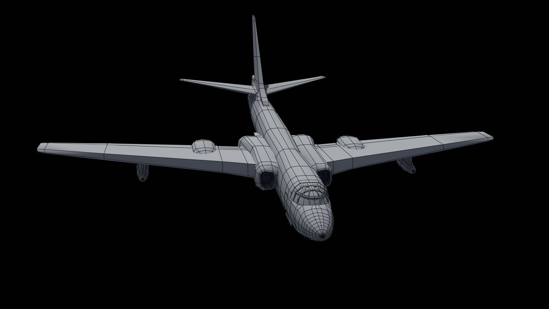 H-6K Bomber Low-poly 3D model_52