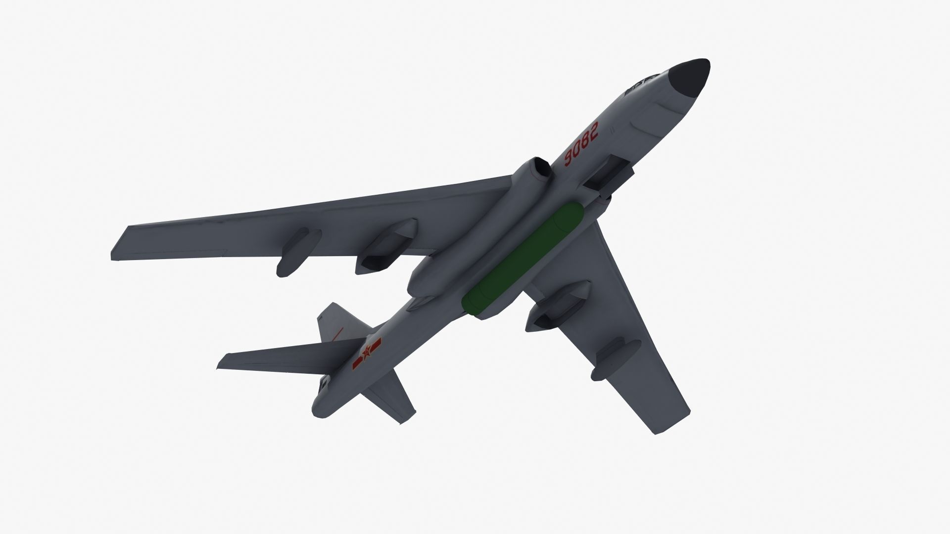 H-6K Bomber Low-poly 3D model_37