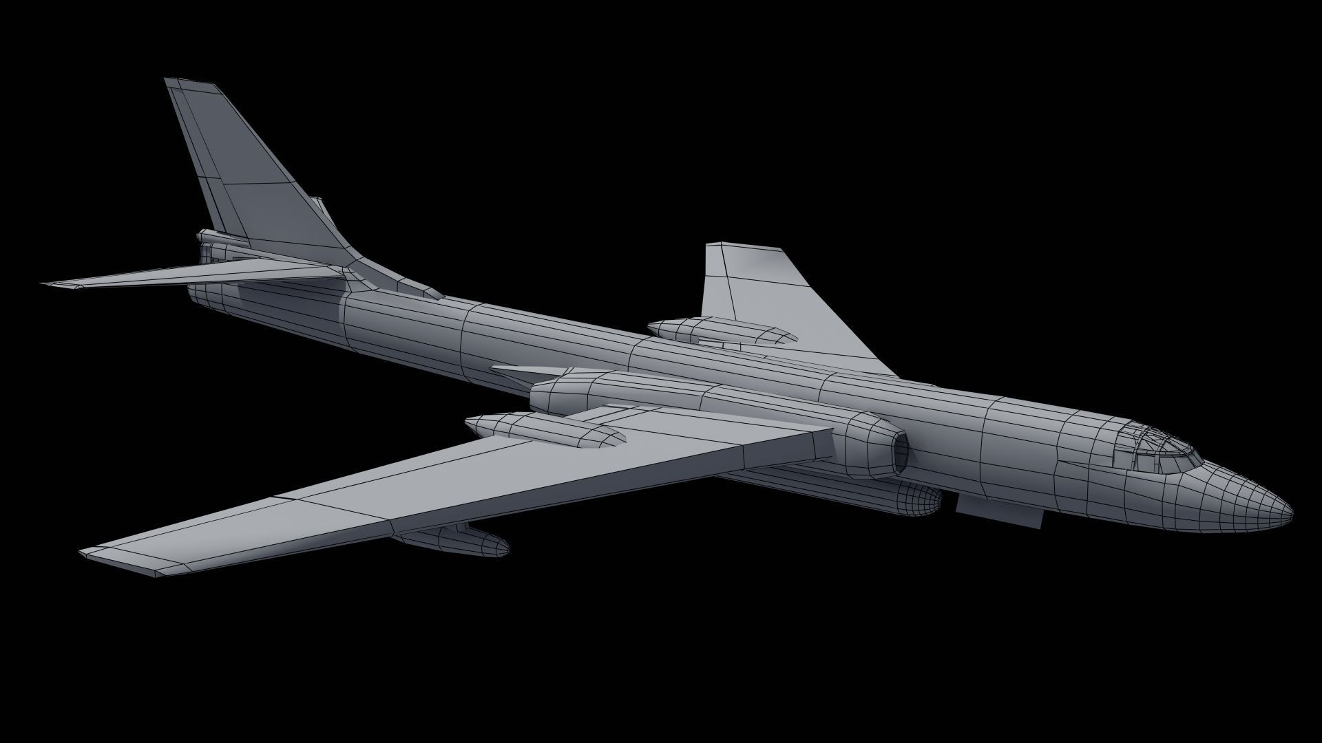 H-6K Bomber Low-poly 3D model_49