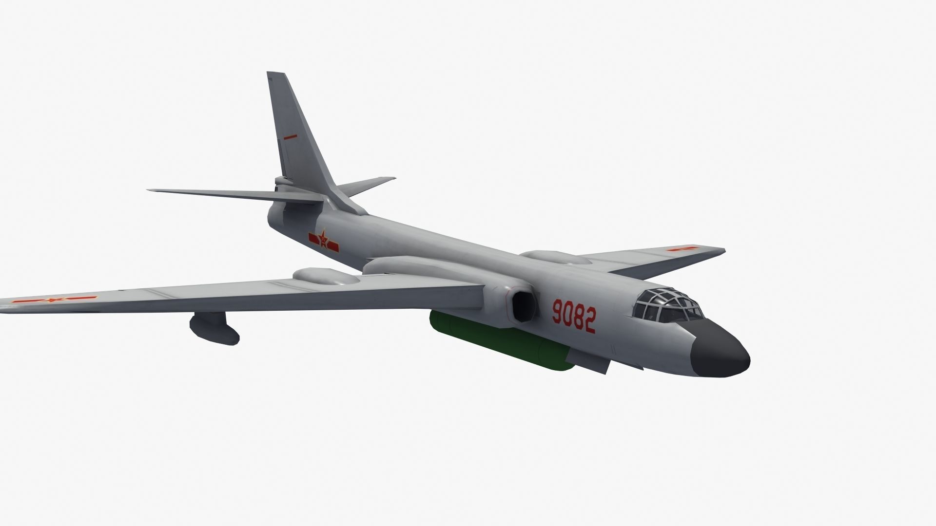 H-6K Bomber Low-poly 3D model_31