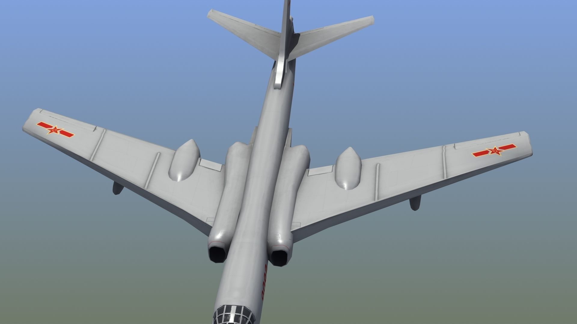 H-6K Bomber Low-poly 3D model_1