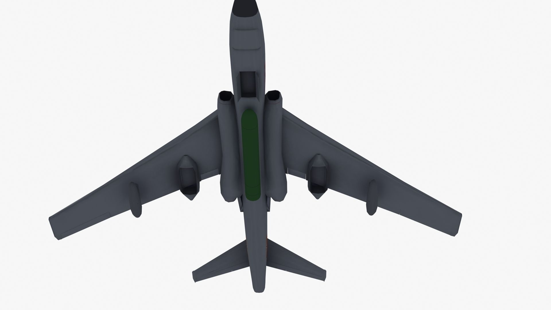 H-6K Bomber Low-poly 3D model_36