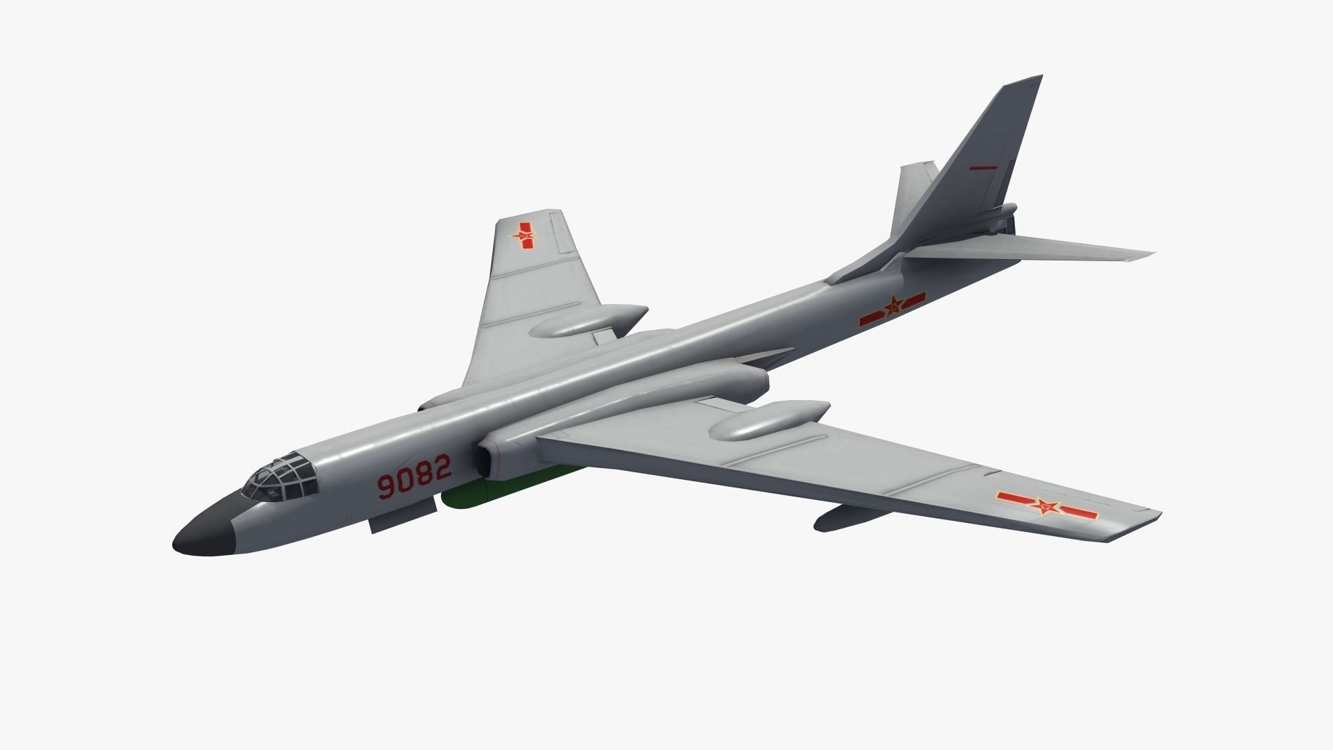 H-6K Bomber Low-poly 3D model_21