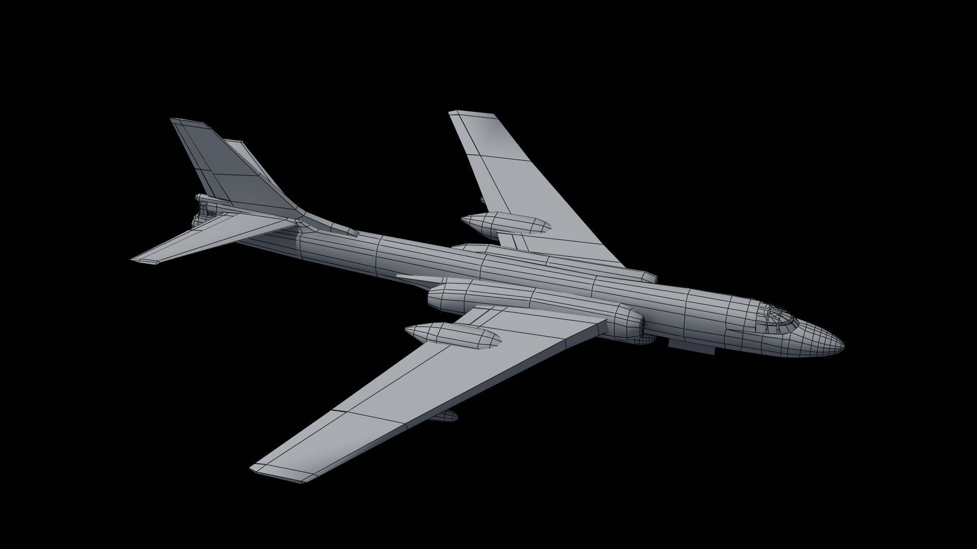 H-6K Bomber Low-poly 3D model_47