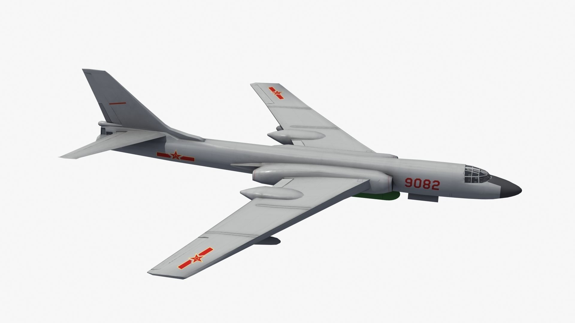 H-6K Bomber Low-poly 3D model_29