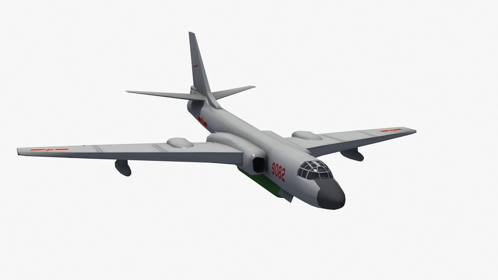 H-6K Bomber Low-poly 3D model_32