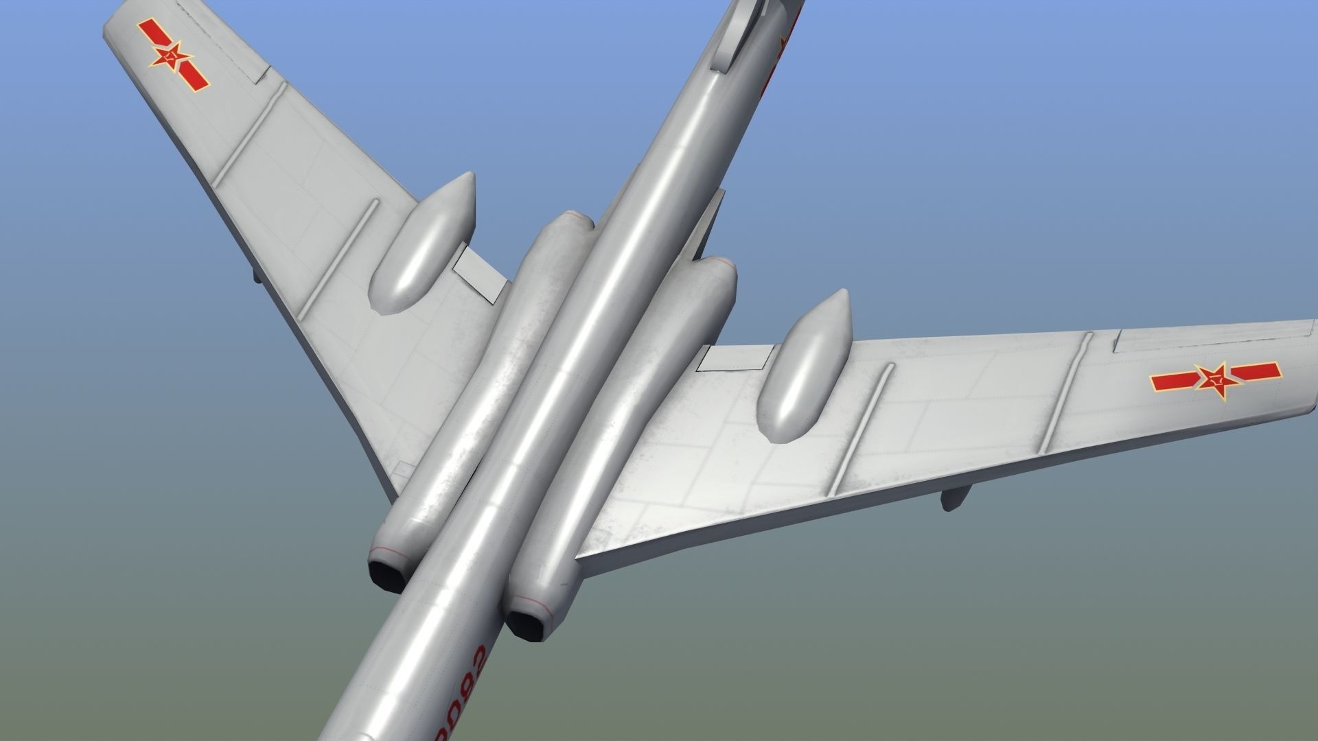 H-6K Bomber Low-poly 3D model_5