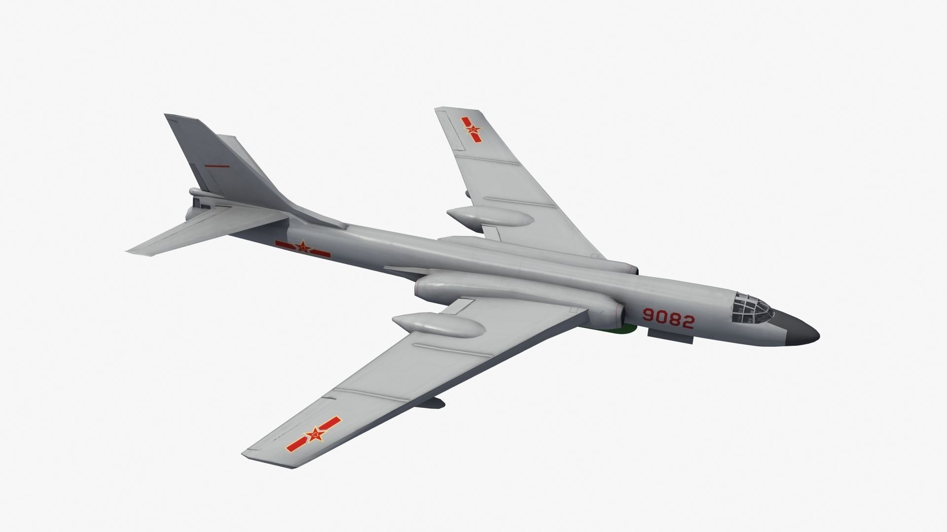 H-6K Bomber Low-poly 3D model_28