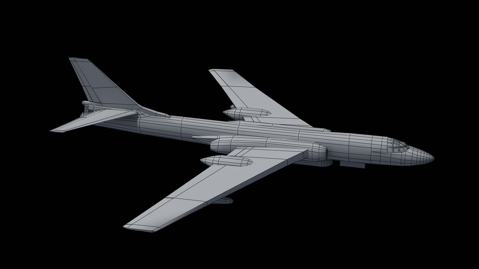 H-6K Bomber Low-poly 3D model_48