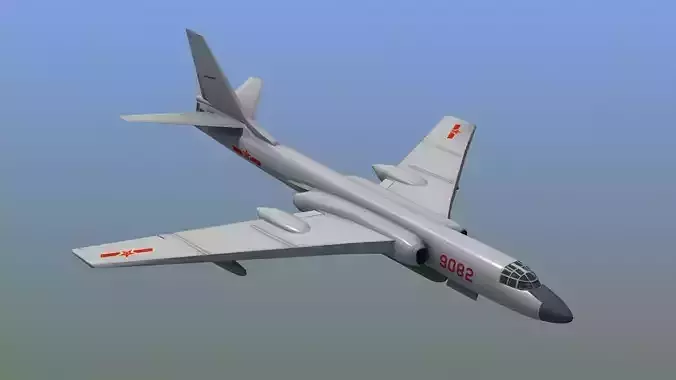 H-6K Bomber Low-poly 3D model