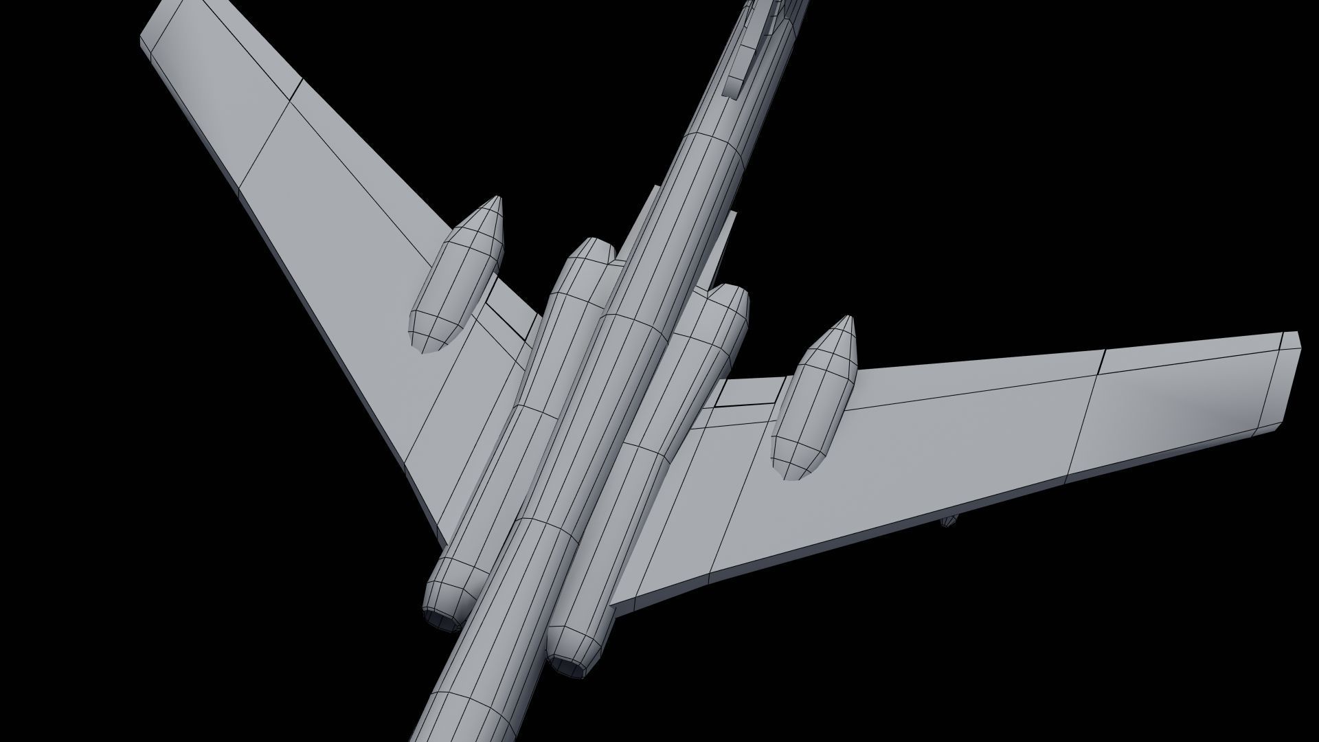 H-6K Bomber Low-poly 3D model_41