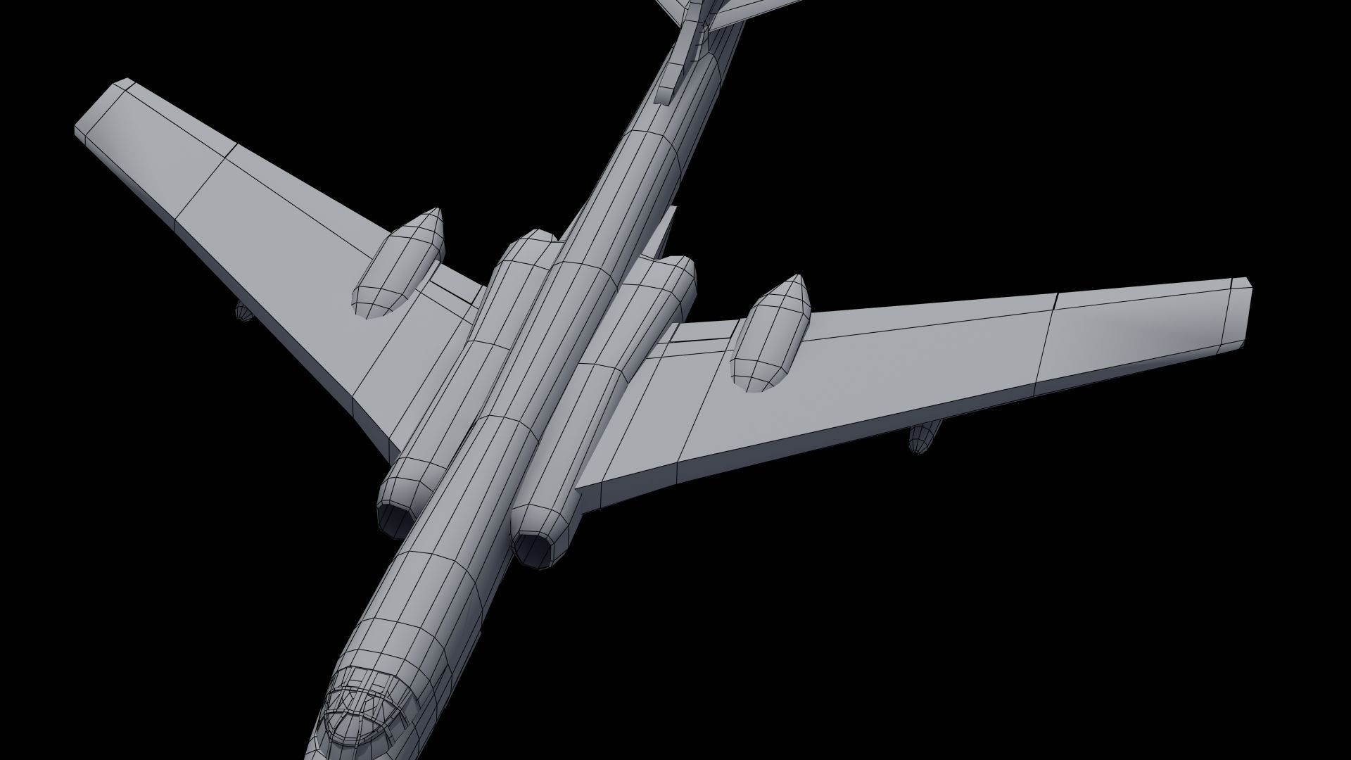 H-6K Bomber Low-poly 3D model_45