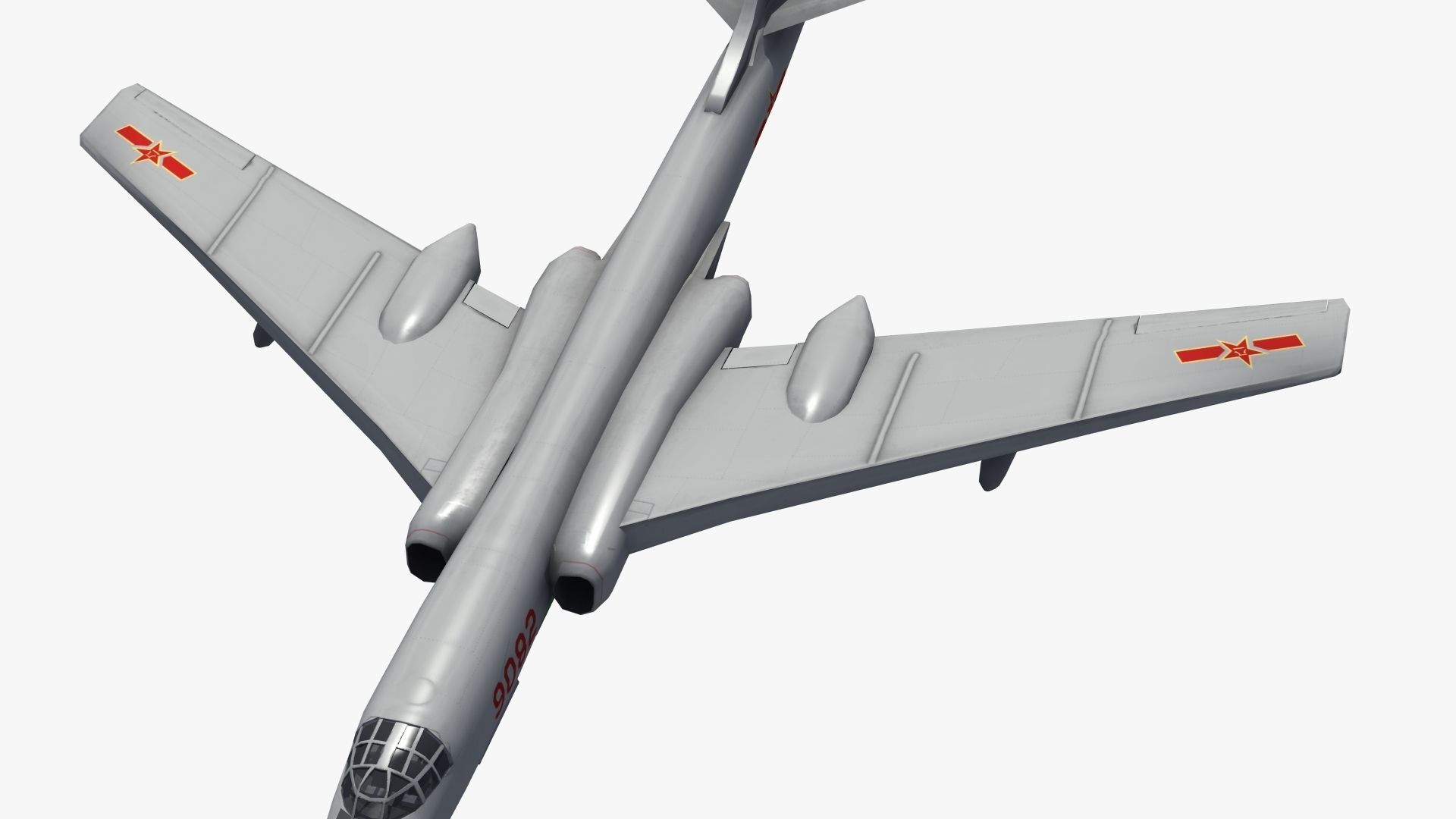 H-6K Bomber Low-poly 3D model_26