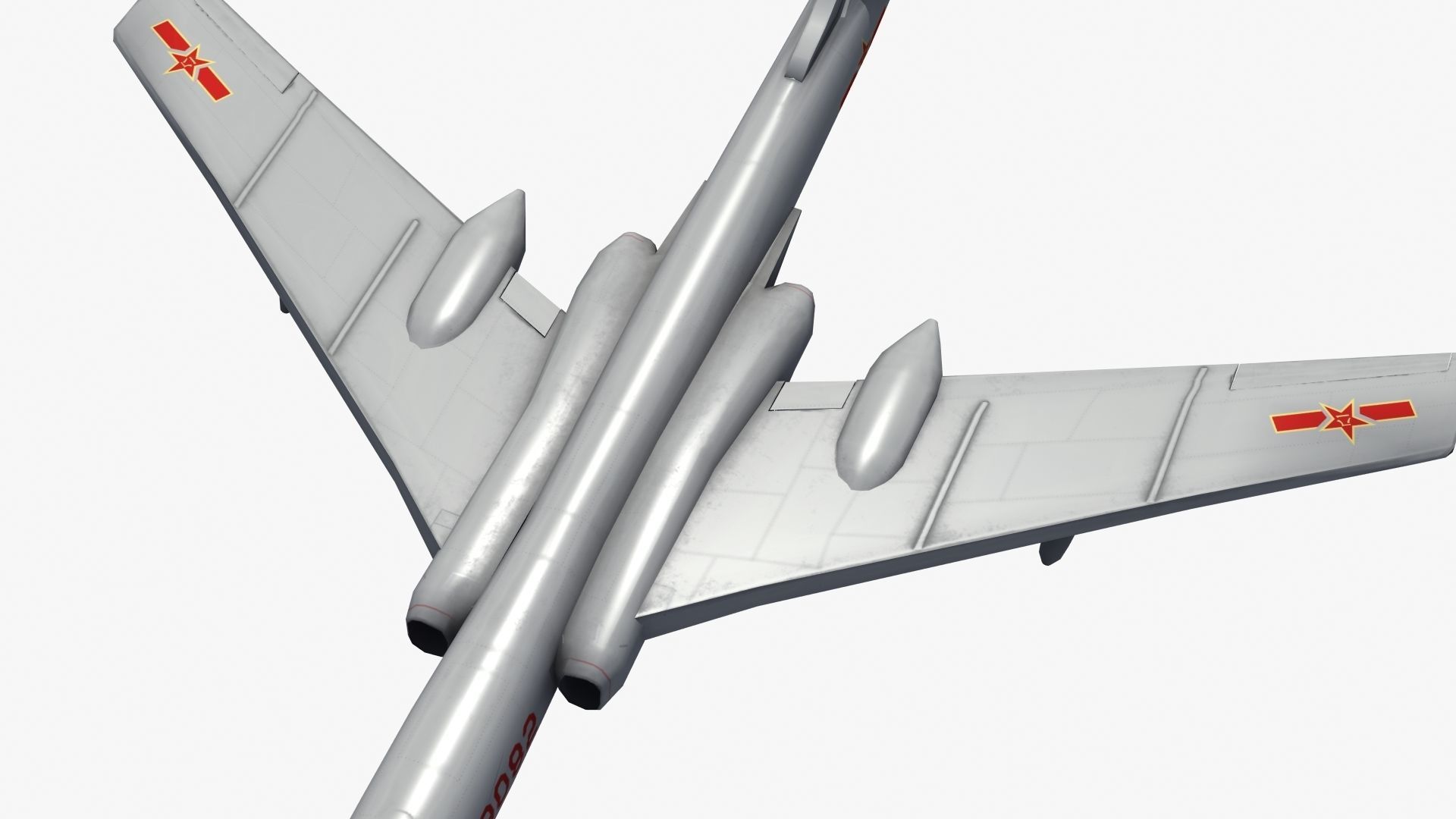 H-6K Bomber Low-poly 3D model_24