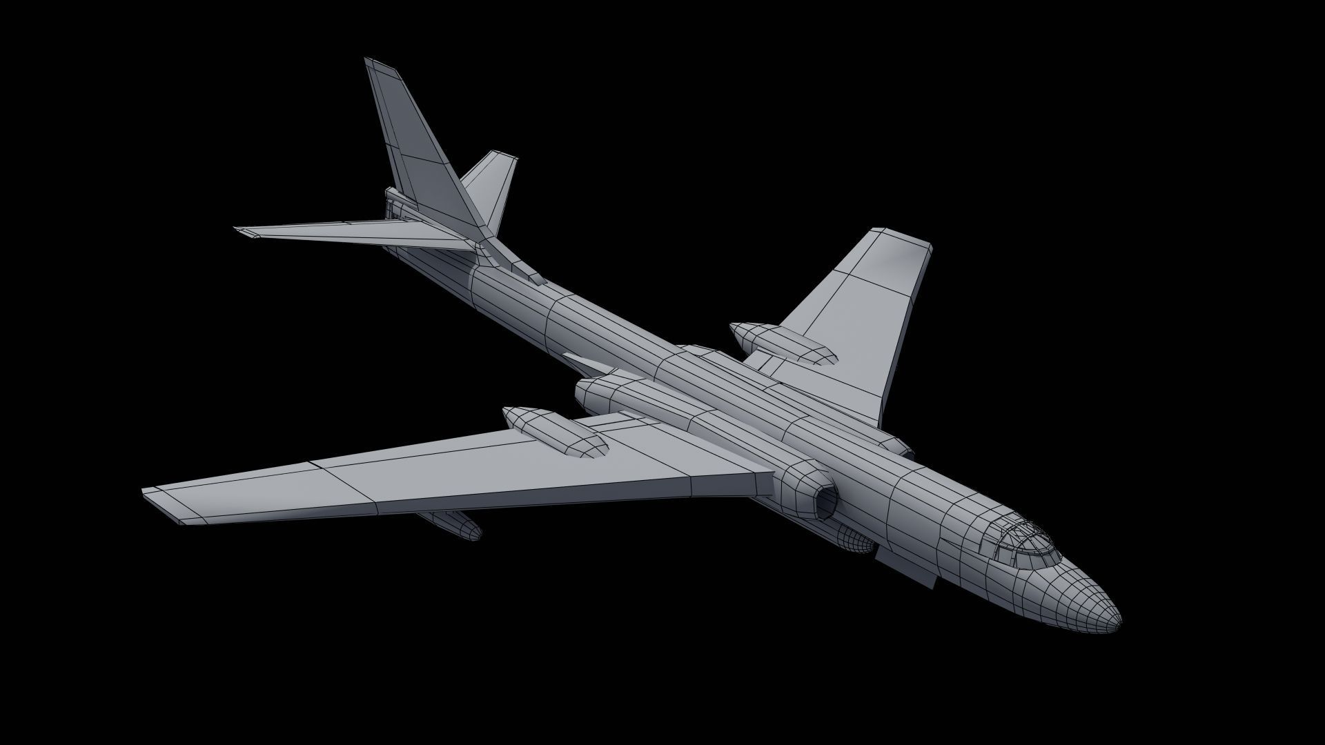 H-6K Bomber Low-poly 3D model_38