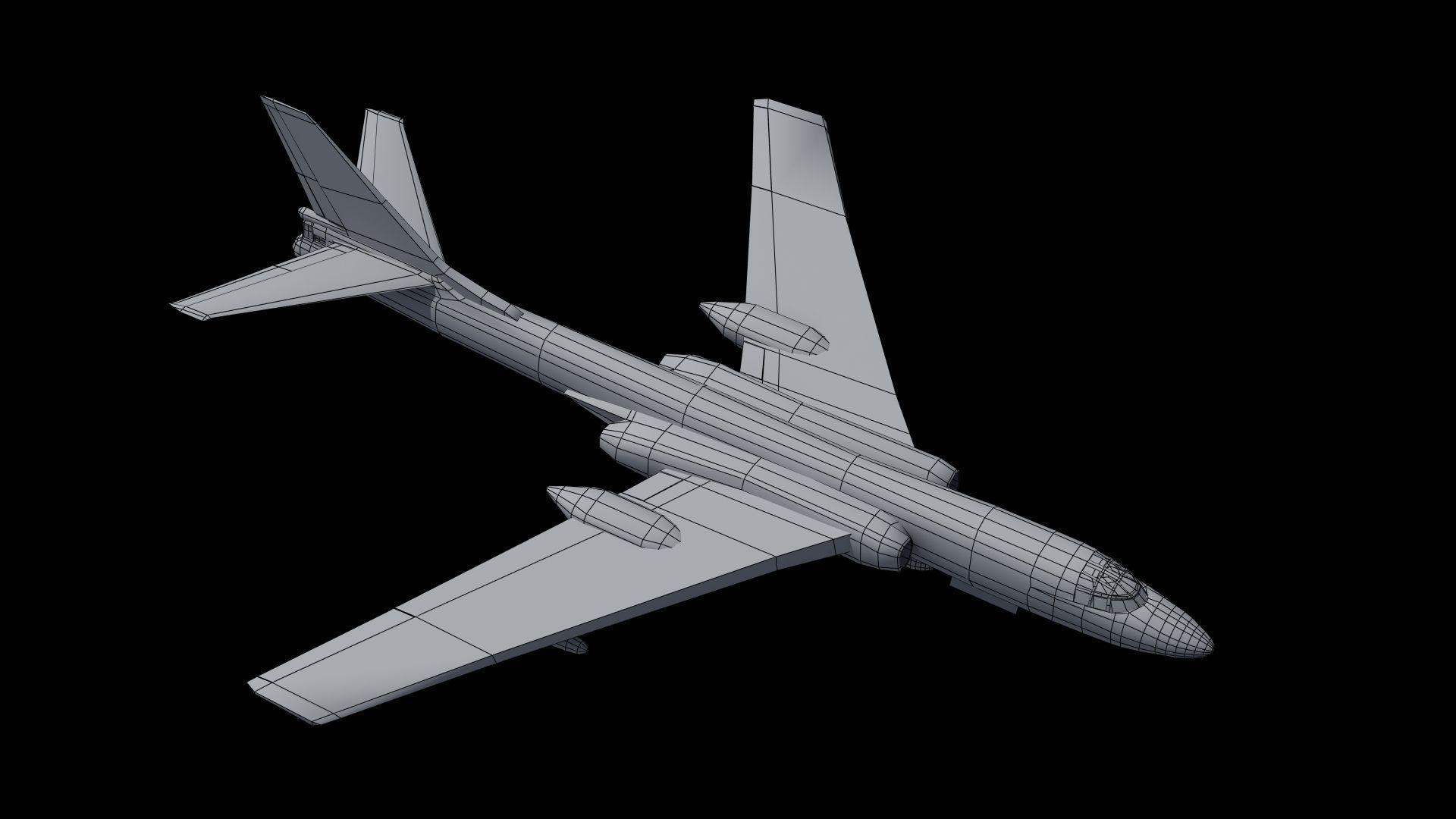 H-6K Bomber Low-poly 3D model_46