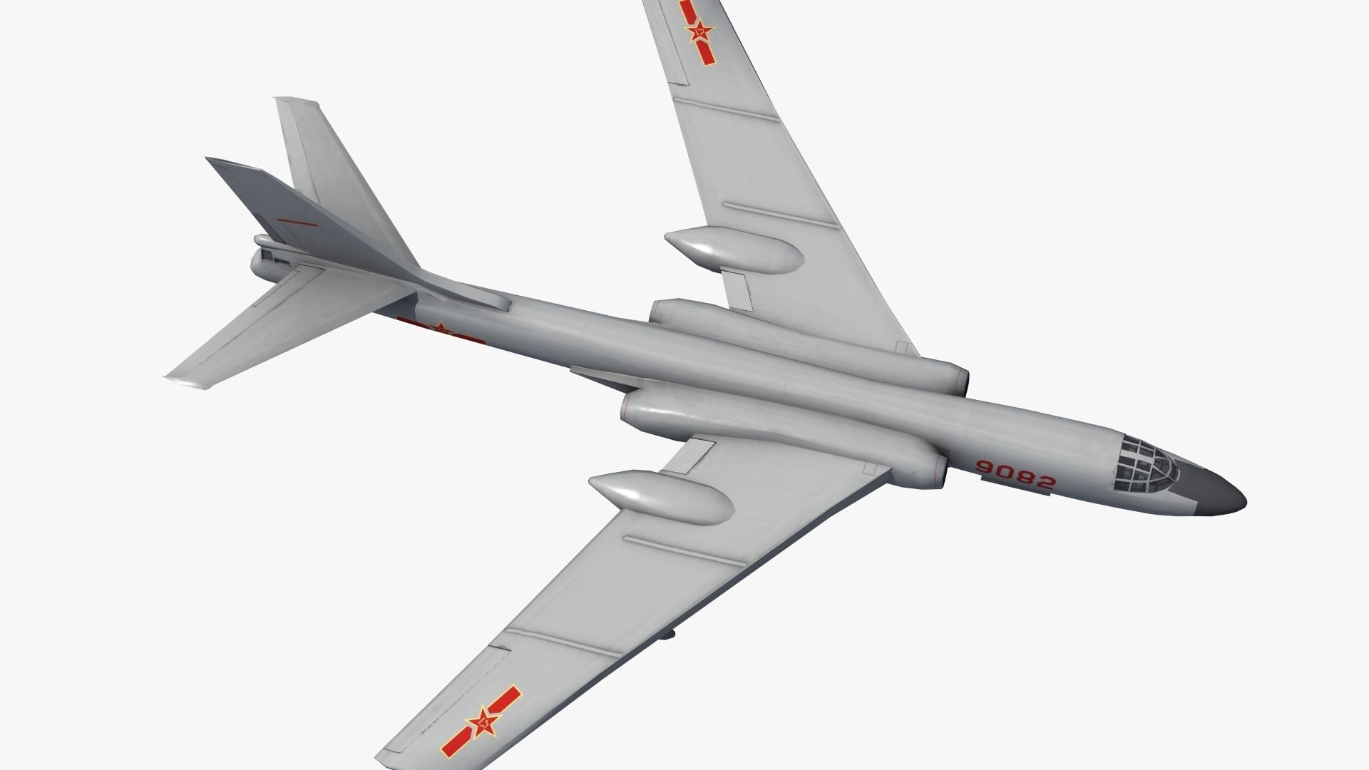 H-6K Bomber Low-poly 3D model_23