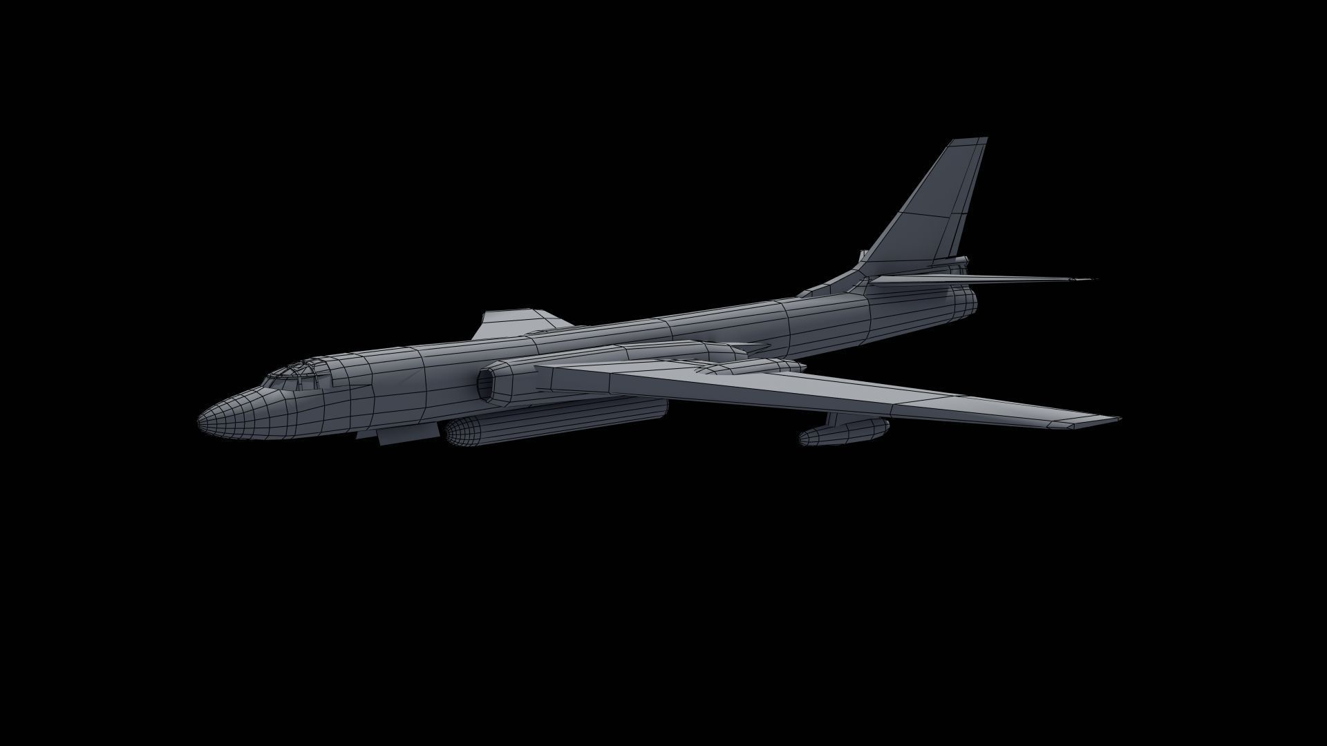 H-6K Bomber Low-poly 3D model_44