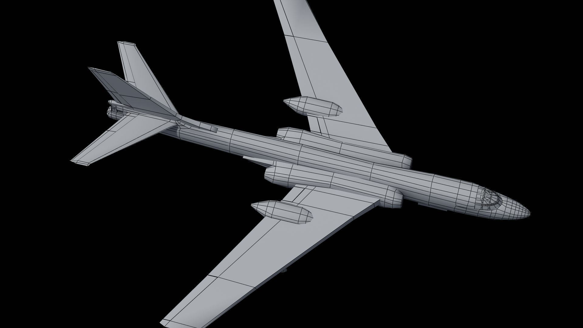 H-6K Bomber Low-poly 3D model_42