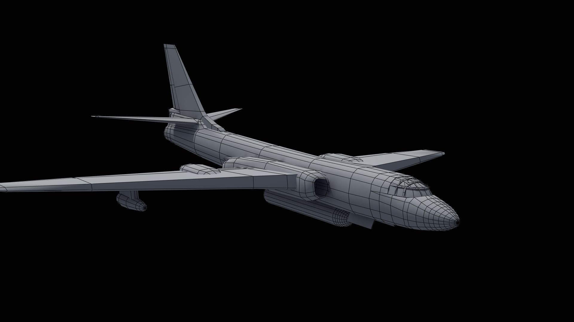 H-6K Bomber Low-poly 3D model_50