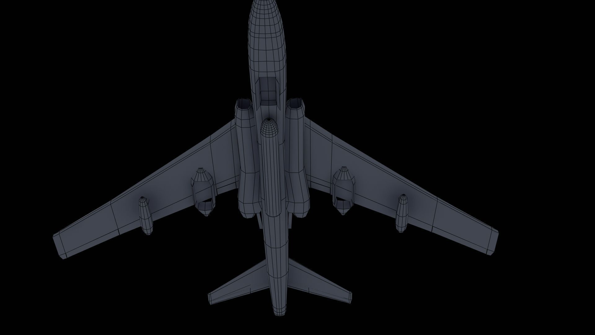 H-6K Bomber Low-poly 3D model_55