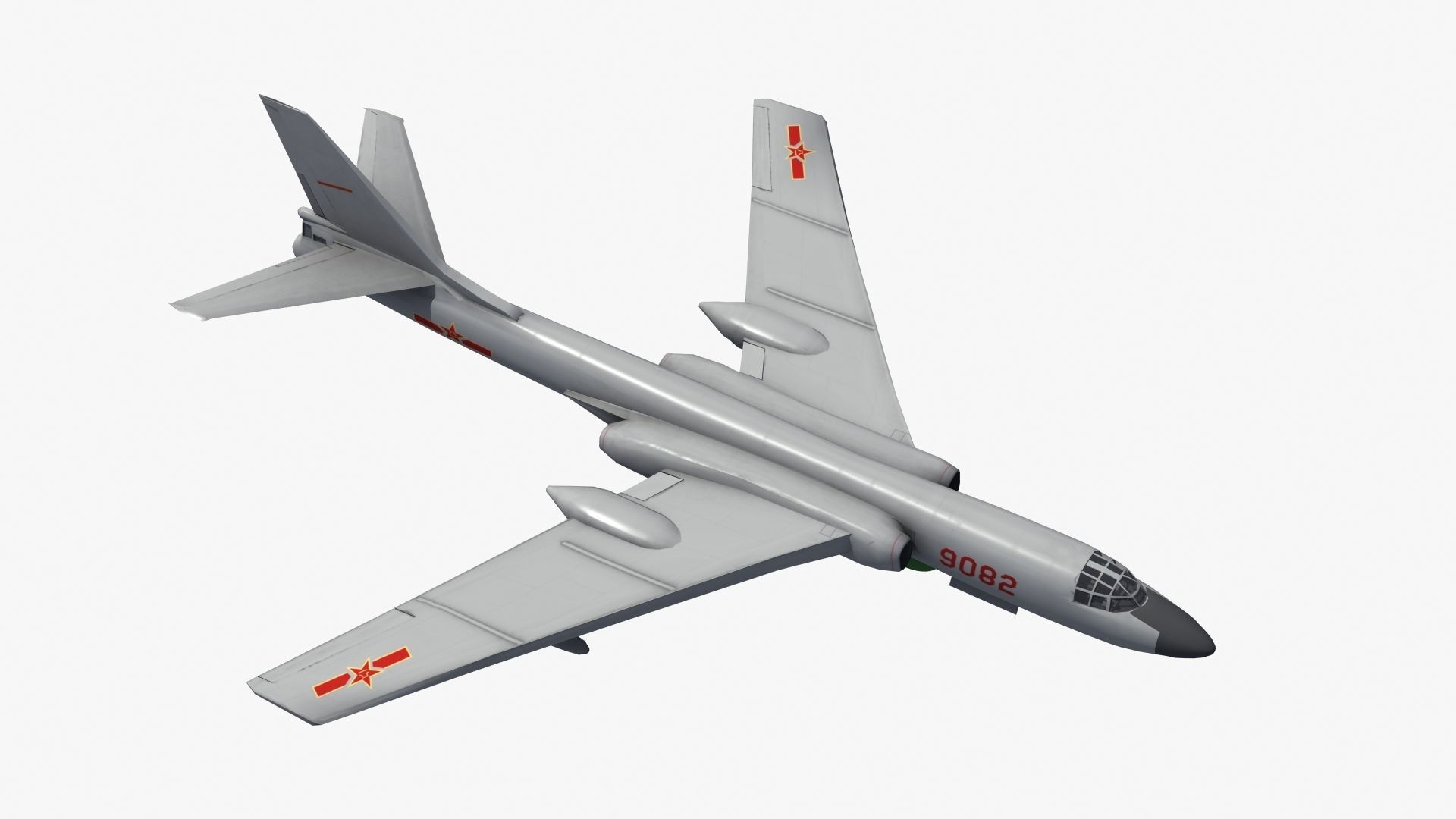H-6K Bomber Low-poly 3D model_27