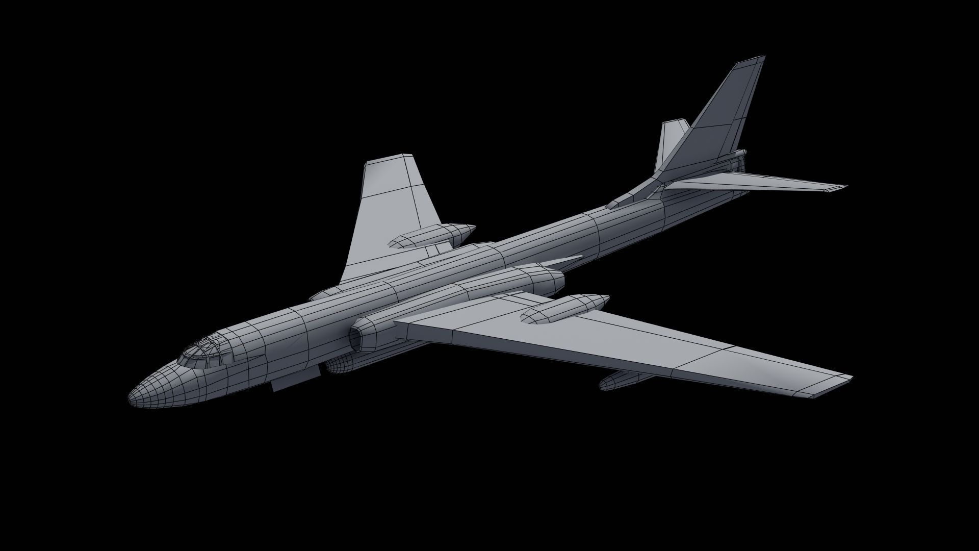 H-6K Bomber Low-poly 3D model_40