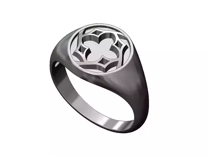 Gothic ornament signet ring