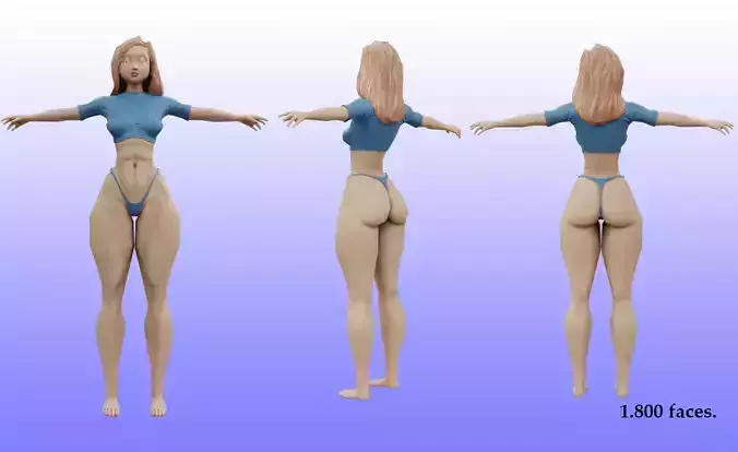 low poly girl model