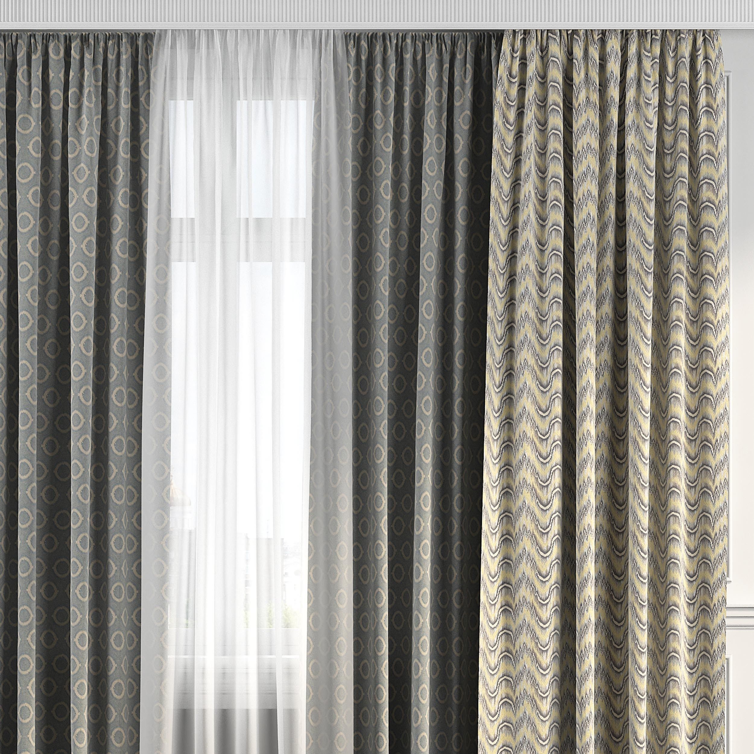 Curtain Set 225 3D model_1