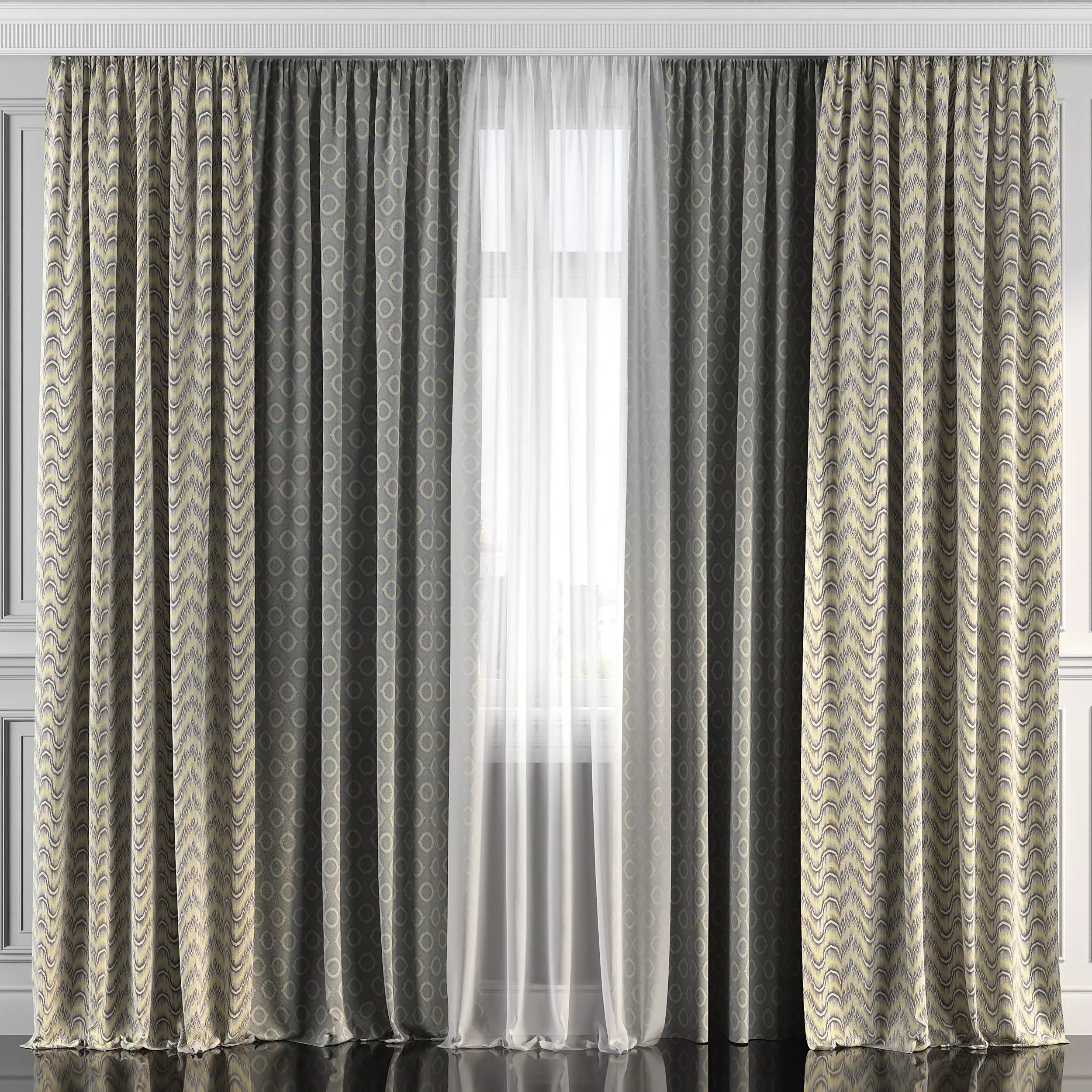 Curtain Set 225 3D model_0